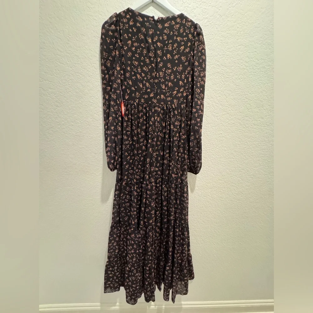 NWT Mac Duggal Sz 0 Black Floral Maxi Gown 55431 - Picture 8 of 12